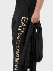 Emporio Armani EA7 Slim Fit Logo Series Black/Gold Joggers - Image 5 of 5
