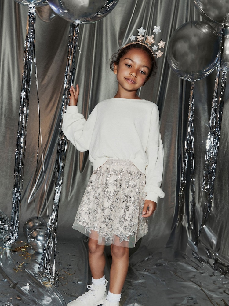 Silver Sequin Skirt (3-16yrs) - Image 1 of 9