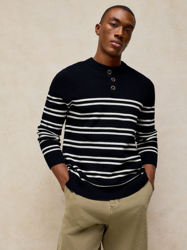 White Stuff Attadale Stripe Henley Jumper - Bild 1 av 6