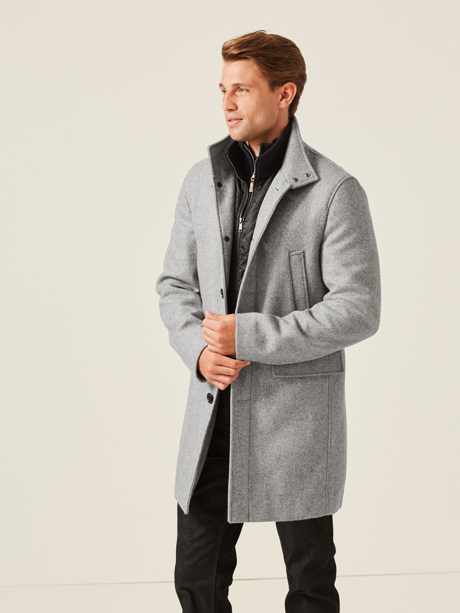 Wool mix overcoat in light grey hot sale