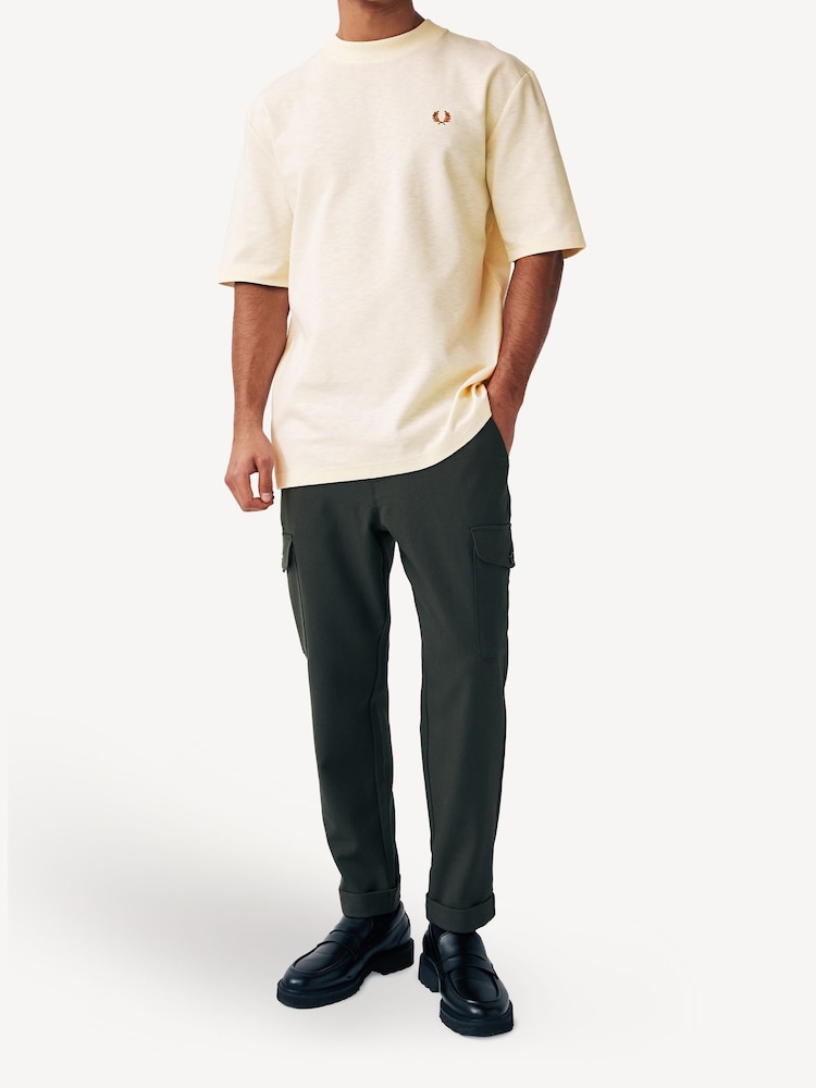 Fred Perry Relaxed Fit Slub Textured T-Shirt - Image 2 of 4