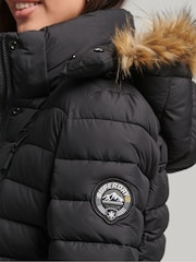 Superdry Black Classic Faux Fur Fuji Padded Jacket - Image 4 of 6