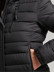 Superdry Black Classic Faux Fur Fuji Padded Jacket - Image 6 of 6