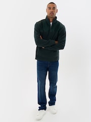 Threadbare Green Onion Quilted Quarter Zip Fleece - Image 4 of 4