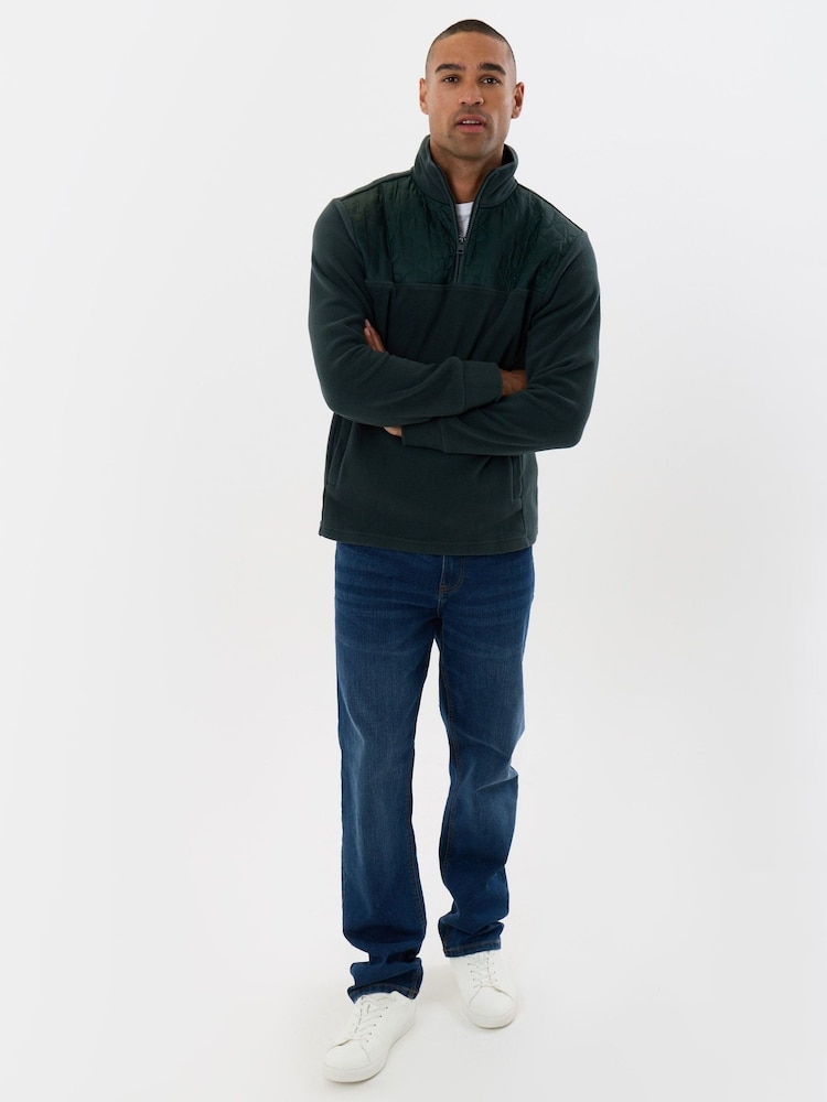 Threadbare Green Onion Quilted Quarter Zip Fleece - Image 4 of 4 Threadbare Green Onion Quilted Quarter Zip Fleece - Image 4 of 4