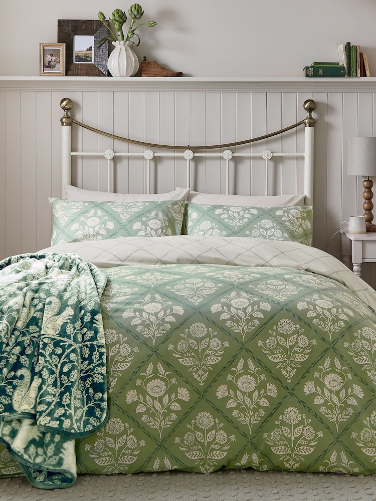 Set ng Pantakip sa Duvet at Pillowcase na may Bulaklak na Helena Springfield Folk Trellis - Larawan 2 ng 5 Set ng Pantakip sa Duvet at Pillowcase na may Bulaklak na Helena Springfield Folk Trellis - Larawan 2 ng 5