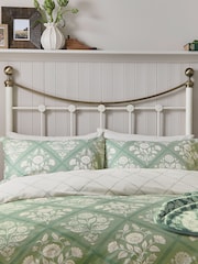 Set ng Pantakip sa Duvet at Pillowcase na may Bulaklak na Helena Springfield Folk Trellis - Larawan 3 ng 5