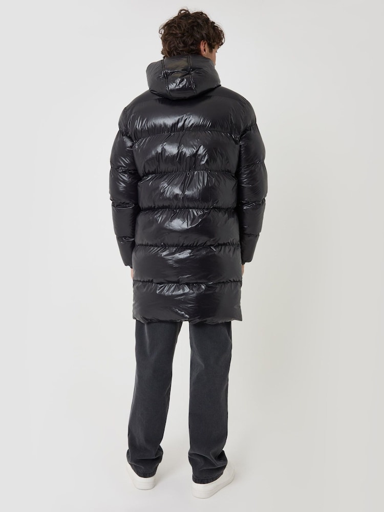 Threadbare Longline Showerproof Hooded Puffer Coat - Bild 2 av 4