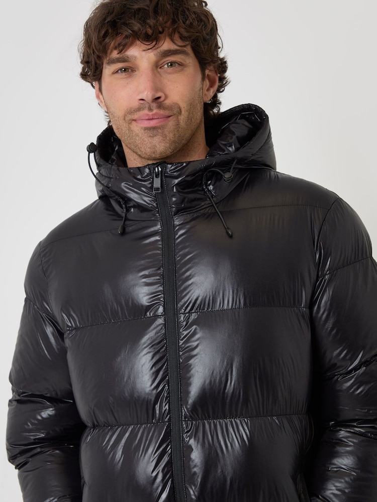 Threadbare Longline Showerproof Hooded Puffer Coat - Bild 4 av 4