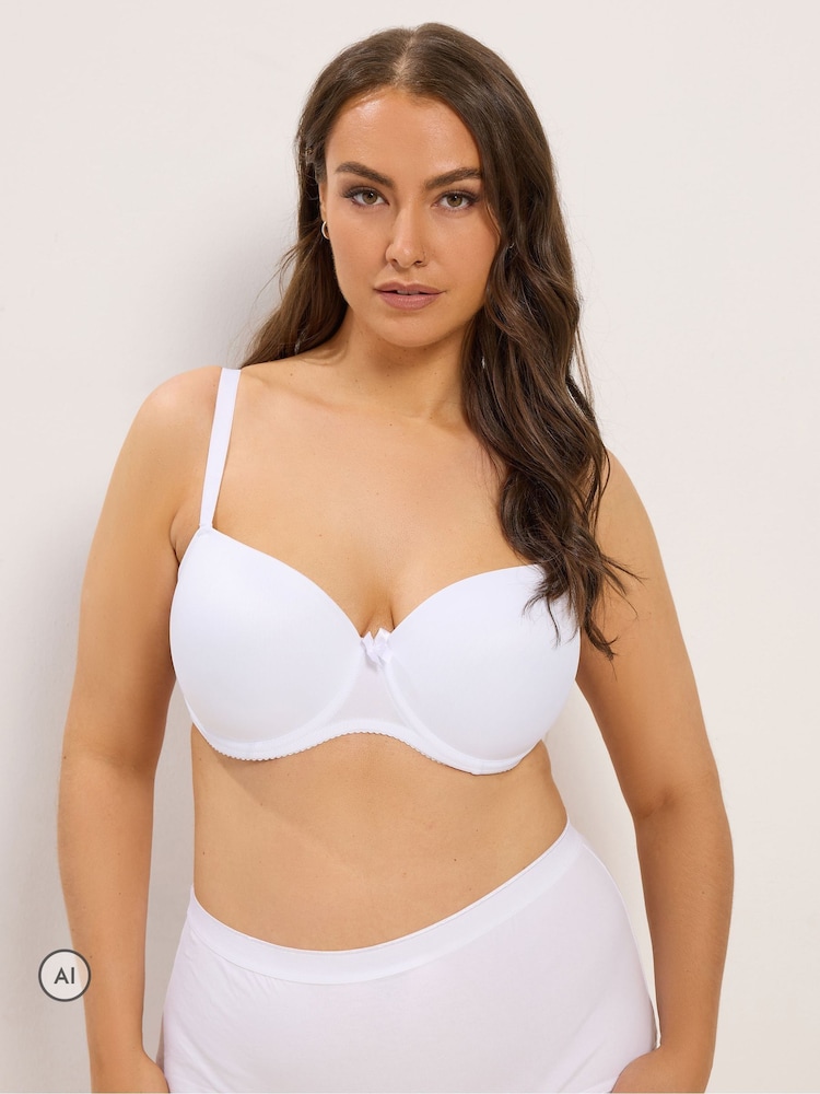 Yours Curve White Moulded T-Shirt Bra - Image 1 of 6 Yours Curve White Moulded T-Shirt Bra - Image 1 of 6