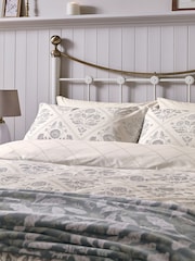 Set ng Pantakip sa Duvet at Pillowcase na may Bulaklak na Helena Springfield Folk Trellis - Larawan 3 ng 5