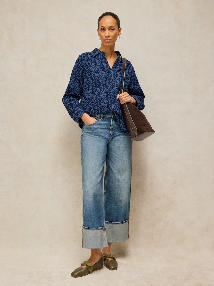 White Stuff Blue Sage Longline Cord Tunic - Image 1 of 6