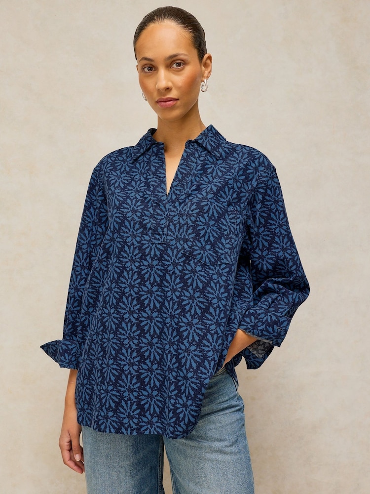 White Stuff Blue Sage Longline Cord Tunic - Image 2 of 6