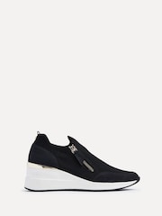Linzi Black Adler Flyknit Wedged Sneakers With Zip Detail - Image 3 of 6