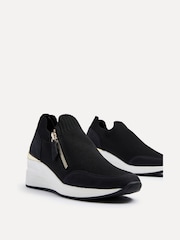 Linzi Black Adler Flyknit Wedged Sneakers With Zip Detail - Image 5 of 6