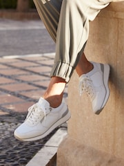 Linzi White Euston Lace Up Trainers With Zip Detail - Image 1 of 5
