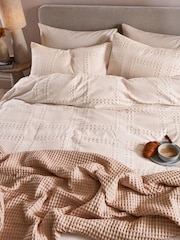 ABIGAIL AHERN x MURMUR Dusky Pink Maeve Waffle Textured Duvet Cover & Pillowcase Set - Image 1 of 5