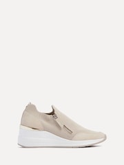 Телесный - Кроссовки на танкетке с молниями Linzi Adler Flyknit - Image 2 of 5