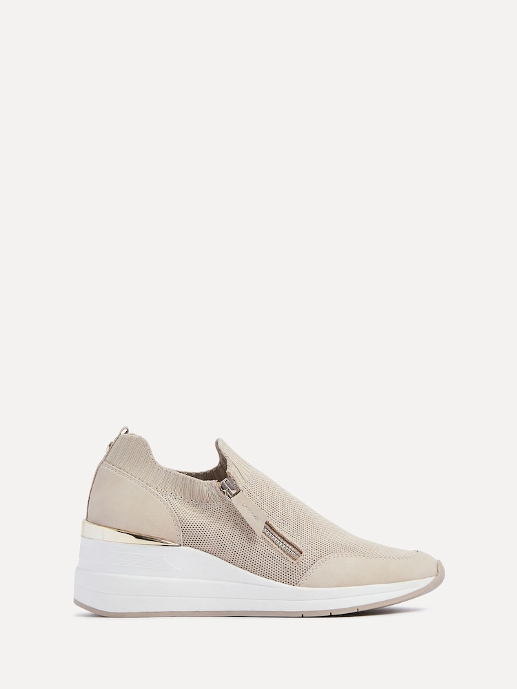 Телесный - Кроссовки на танкетке с молниями Linzi Adler Flyknit - Image 2 of 5