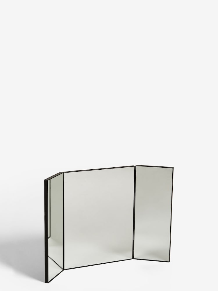 Black Tri-Fold Dressing Table Mirror - Image 2 of 5