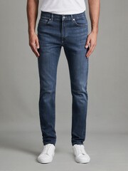 Reiss Indigo James Slim Fit Washed Jersey Jeans - Image 1 of 6