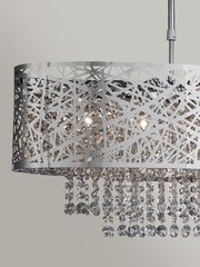 Searchlight Chrome/Crystal Mica 5 Light Semi Flush Ceiling Light - Image 2 of 2