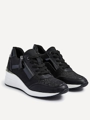 Negro - Zapatillas de deporte con cuña y detalle de purpurina Everett de Linzi - Imagen 4 de 5