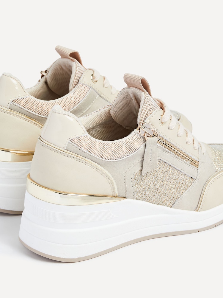 Linzi Nude Everett Wedged Trainers With Glitter Detail - Image 6 of 6 Linzi Nude Everett Wedged Trainers With Glitter Detail - Image 6 of 6