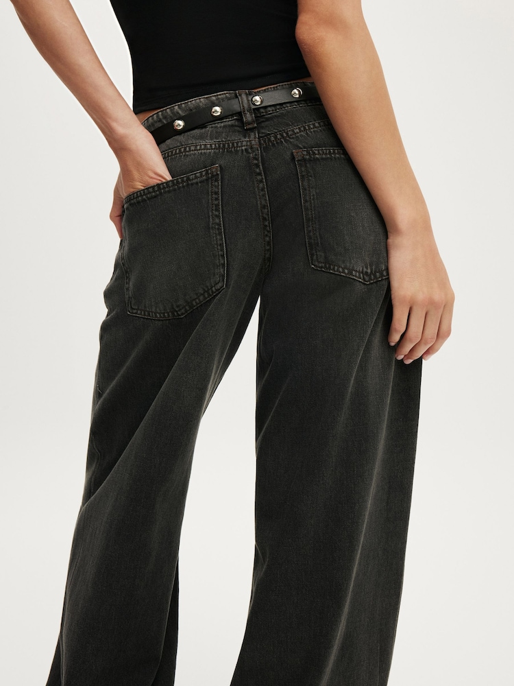 Cotton On Black Low Rise Wide Jeans - Image 2 of 5 Cotton On Black Low Rise Wide Jeans - Image 2 of 5