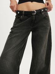 Cotton On Black Low Rise Wide Jeans - Image 5 of 5