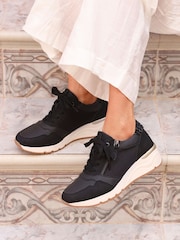 Negro - Zapatillas de deporte con detalle de cremallera lateral con cordones Luca de Linzi - Imagen 1 de 5