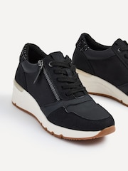 Negro - Zapatillas de deporte con detalle de cremallera lateral con cordones Luca de Linzi - Imagen 4 de 5