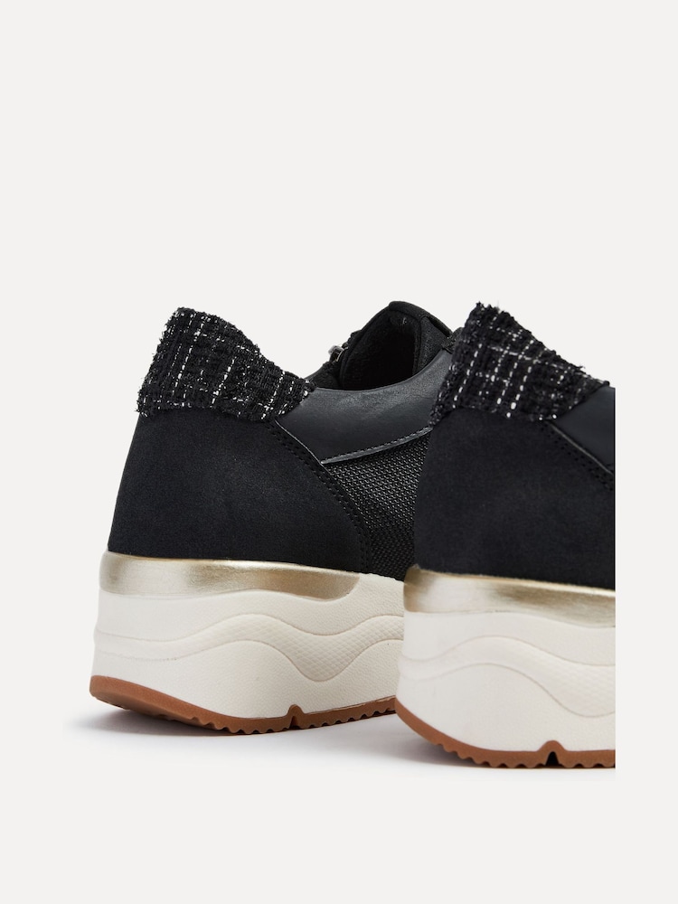 Negro - Zapatillas de deporte con detalle de cremallera lateral con cordones Luca de Linzi - Imagen 5 de 5