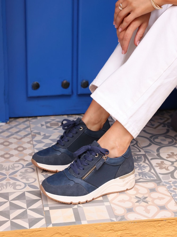 Azul - Zapatillas de deporte con detalle de cremallera lateral con cordones Luca de Linzi - Imagen 1 de 5 Azul - Zapatillas de deporte con detalle de cremallera lateral con cordones Luca de Linzi - Imagen 1 de 5