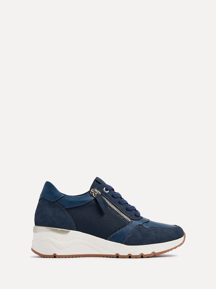 Azul - Zapatillas de deporte con detalle de cremallera lateral con cordones Luca de Linzi - Imagen 2 de 5 Azul - Zapatillas de deporte con detalle de cremallera lateral con cordones Luca de Linzi - Imagen 2 de 5