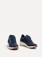 Linzi Blue Luca Lace-Up Trainers With Side Zip Detail - Image 3 of 5