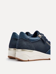 Linzi Blue Luca Lace-Up Trainers With Side Zip Detail - Image 5 of 5