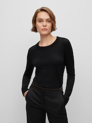 BOSS Black Virgin Wool Crew Neck Jumper - Image 1 of 5