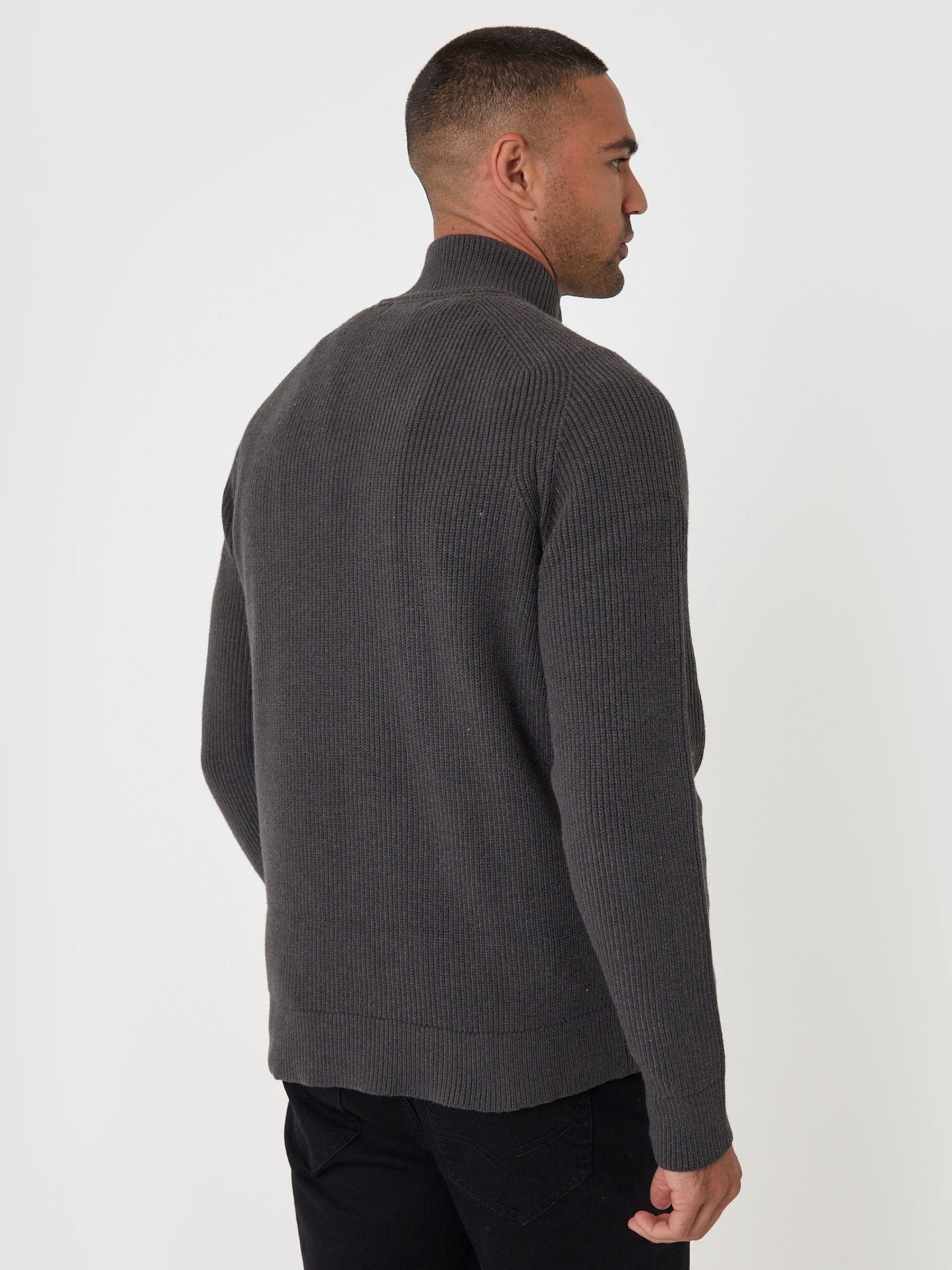 Next：日本 Threadbare Ribbed Funnel Neck Quarter Zip Jumper from
