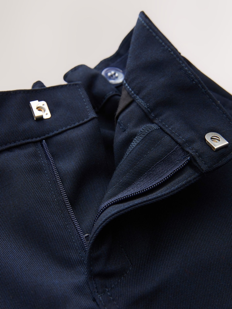 Navy Regular Waist Flat Front School Shorts (3-14yrs) - Image 3 of 6