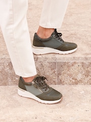 Verde - Zapatillas de deporte con detalle de cremallera lateral con cordones Luca de Linzi - Imagen 1 de 5
