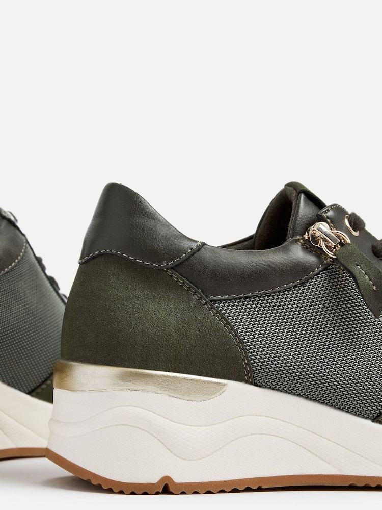 Verde - Zapatillas de deporte con detalle de cremallera lateral con cordones Luca de Linzi - Imagen 5 de 5