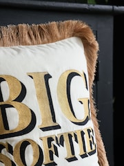 Rockett St George Big Softie Velvet Fringe Feather Filled Cushion - Image 2 of 6