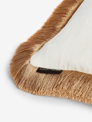 Rockett St George Big Softie Velvet Fringe Feather Filled Cushion - Image 6 of 6