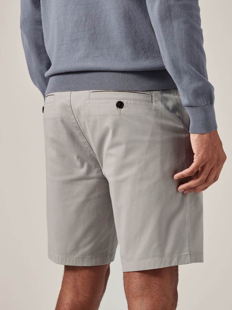 Lichtgrijs - Slim Fit - Chinoshort met stretch - Image 3 of 8
