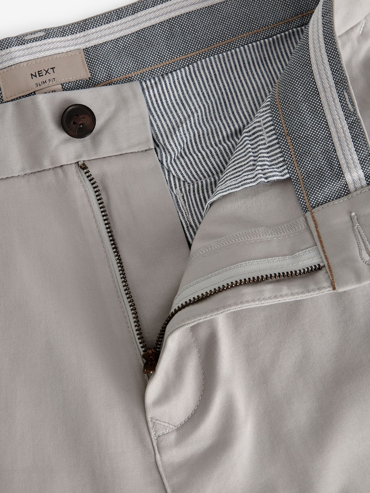 Lichtgrijs - Slim Fit - Chinoshort met stretch - Image 5 of 8