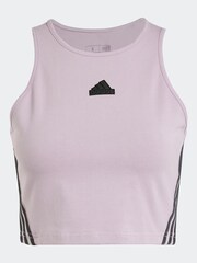 adidas Purple Sportswear Future Icons 3-Stripes Crop Top - Image 2 of 2