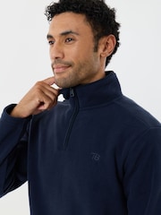Threadbare Navy Blue Quarter Zip Fitness Fleece - Image 4 of 4