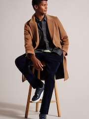 Ted Baker Blue Wilding Wool Blend Overcoat - Image 3 of 5