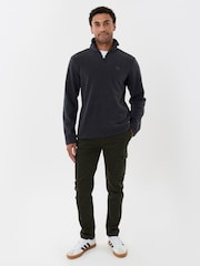 Threadbare Grey Quarter Zip Fitness Fleece - Image 4 of 5